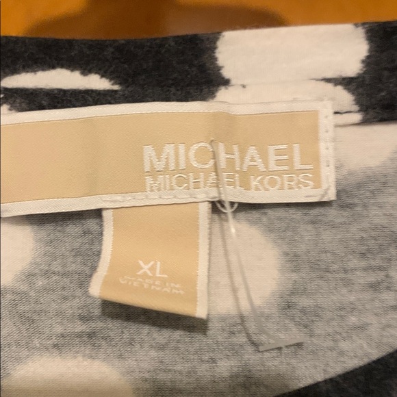 Michael Michael Kors Size XL Black and White Polka Dot Sot Top - Picture 2 of 5